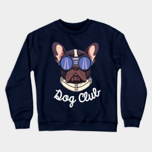 Frenchie Dog Club Pilot Dog Lover Frenchie Crewneck Sweatshirt